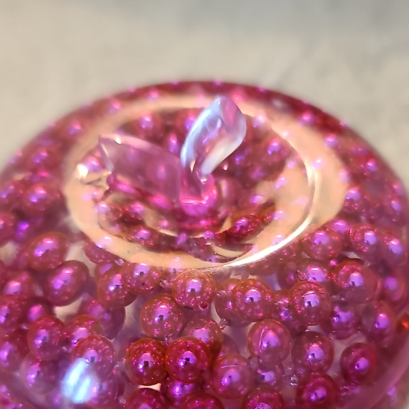 Vibrant Pink Beaded Apple - Picture 5 of 9